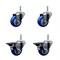 Service Caster 3 Inch Blue Polyurethane Wheel Swivel 34 Inch Threaded Stem Caster Set 2 Brakes SCC SCC-TS20S314-PPUB-BLUE-34212-2-PLB-2 - alternate 1